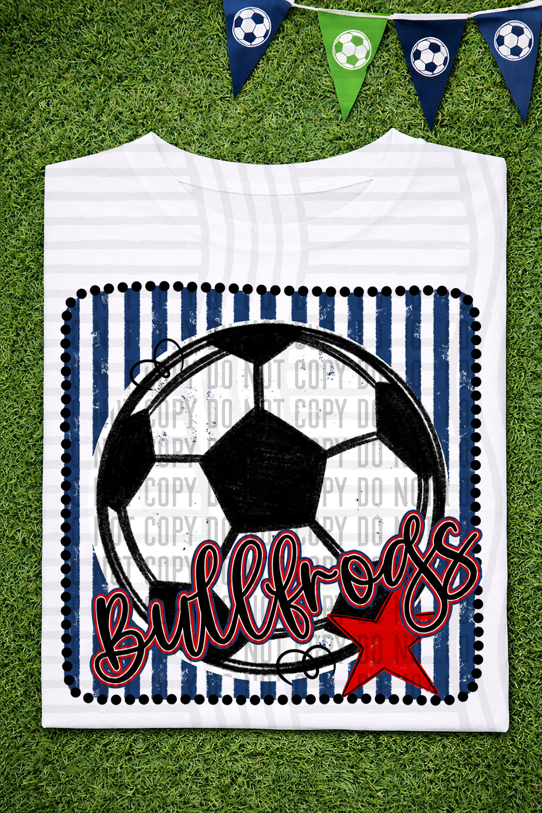Soccer RWB Framed DTF Print