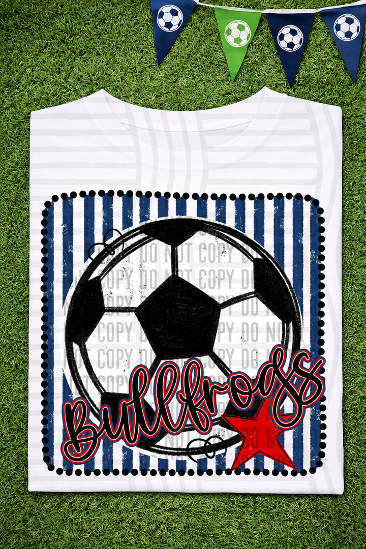 Soccer RWB Framed DTF Print