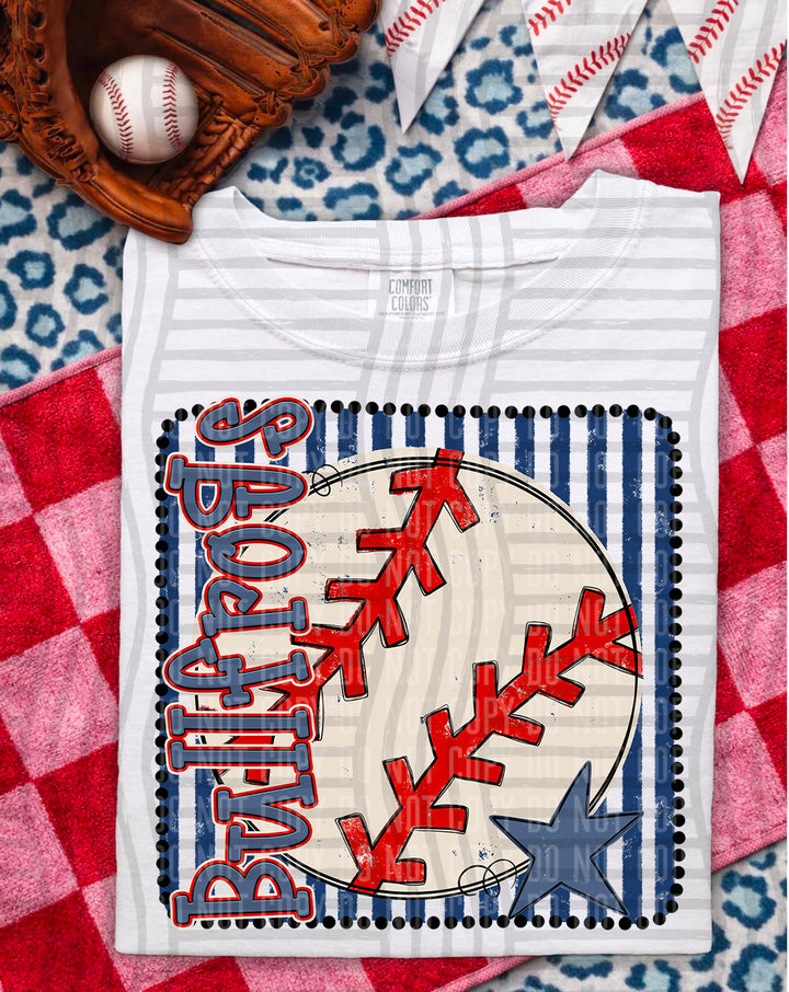 Baseball RWB Framed DTF Print