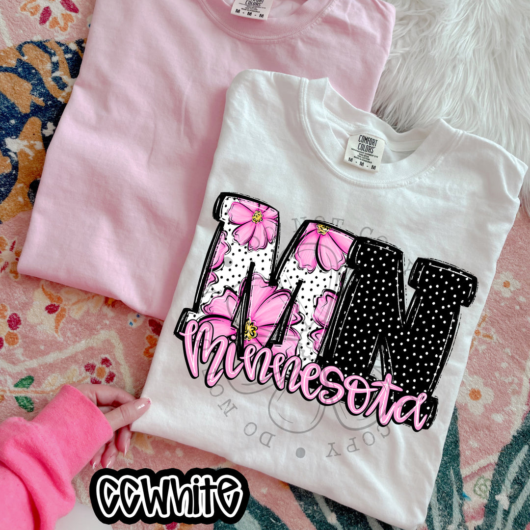 Pink Floral States DTF Print