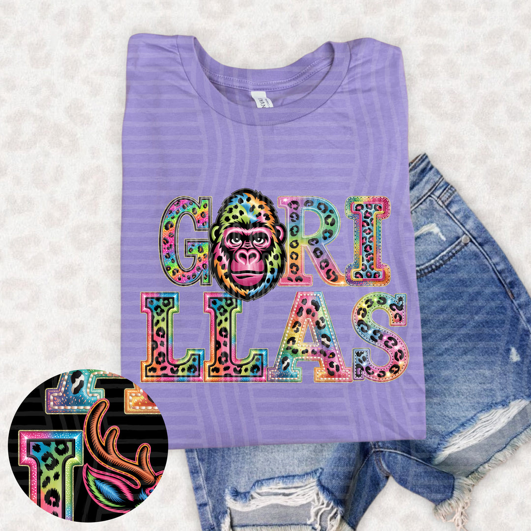 Rainbow Mascot Heads Stacked DTF Print