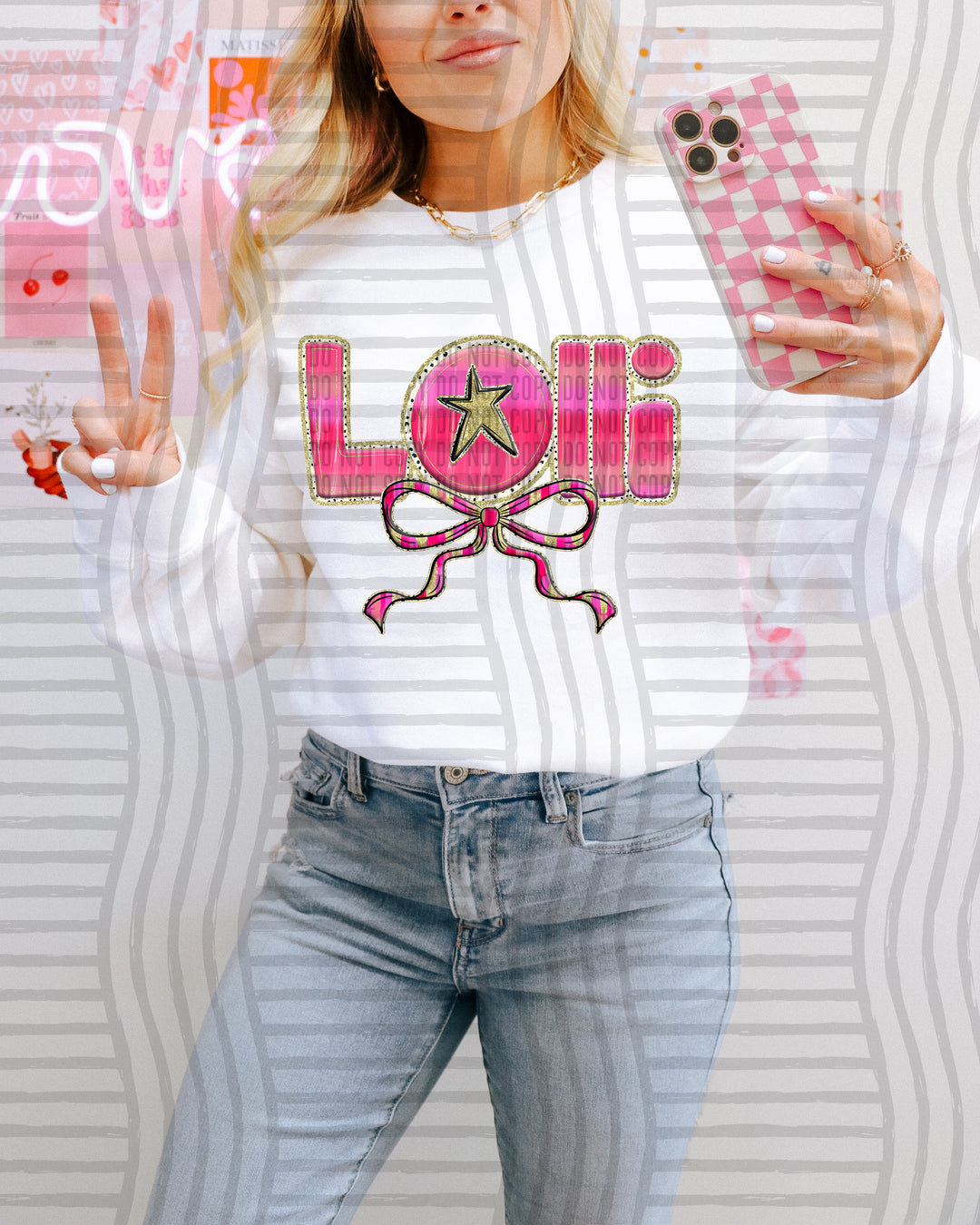 Pink Bow Occupations/Names DTF Print