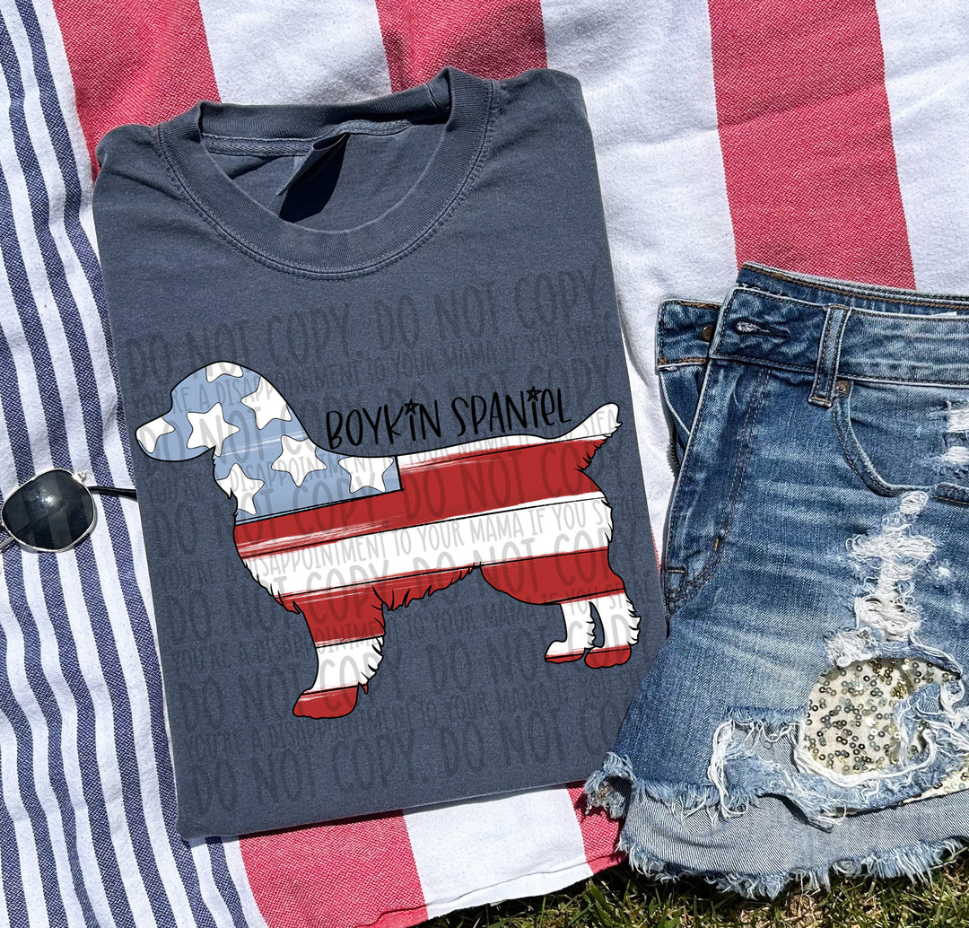 Patriotic Dog Designs Black Text DTF Print