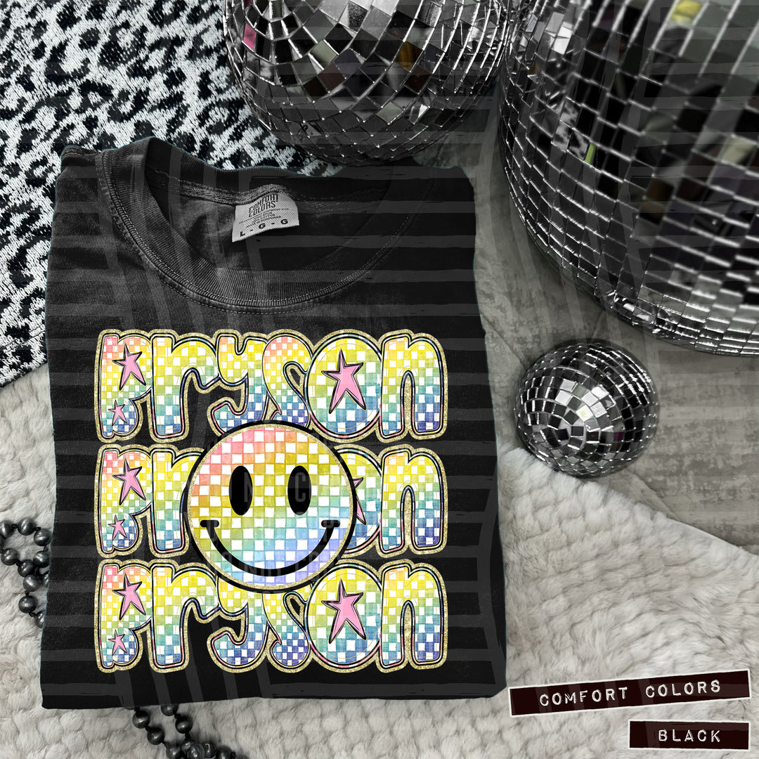 Rainbow Smiley Triple Stack DTF Print