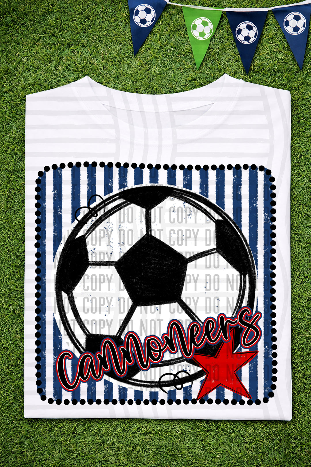 Soccer RWB Framed DTF Print