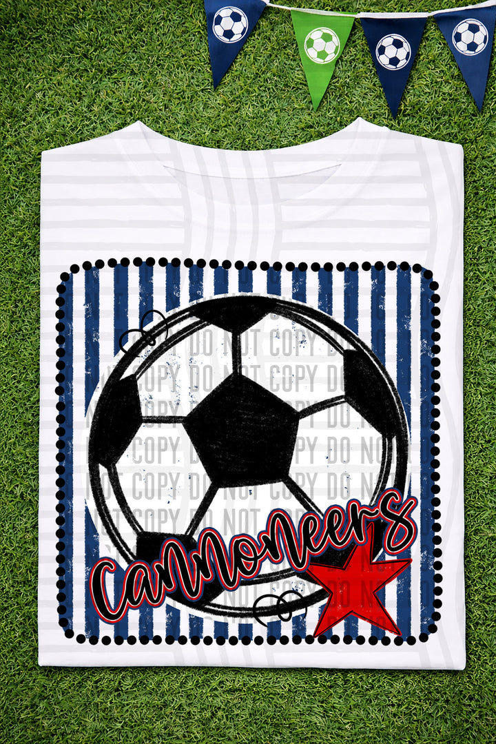 Soccer RWB Framed DTF Print