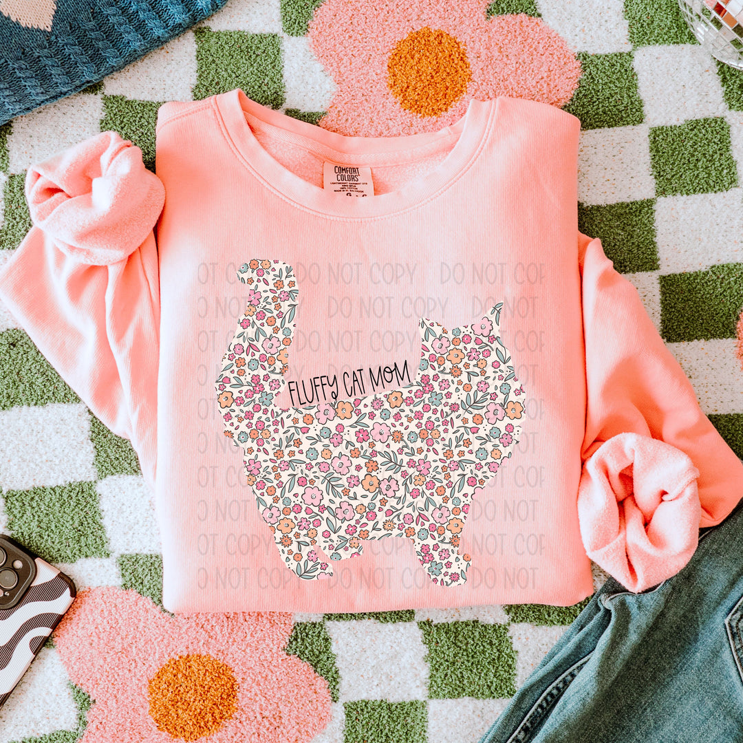 Fluffy Cat Mom DTF Print