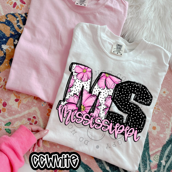 Pink Floral States DTF Print