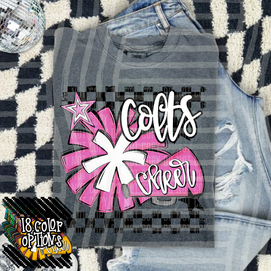 Cheer Pom With Names Grey DTF Print