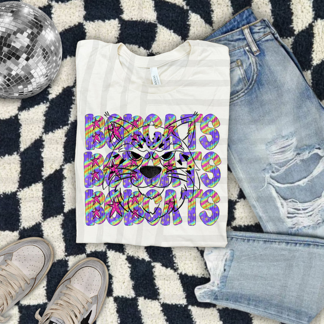 Rainbow Swirl Mascot Outlines DTF Print