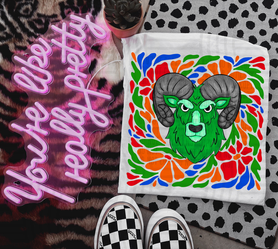Retro Floral Mascot Heads DTF Print