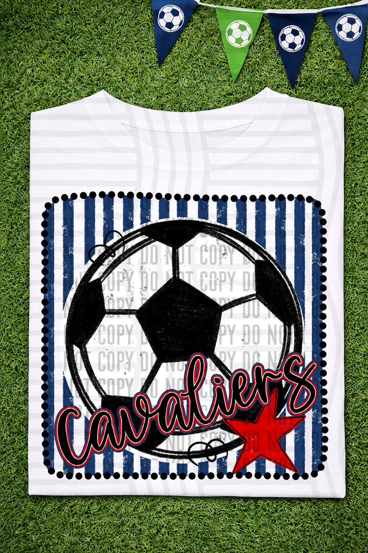 Soccer RWB Framed DTF Print