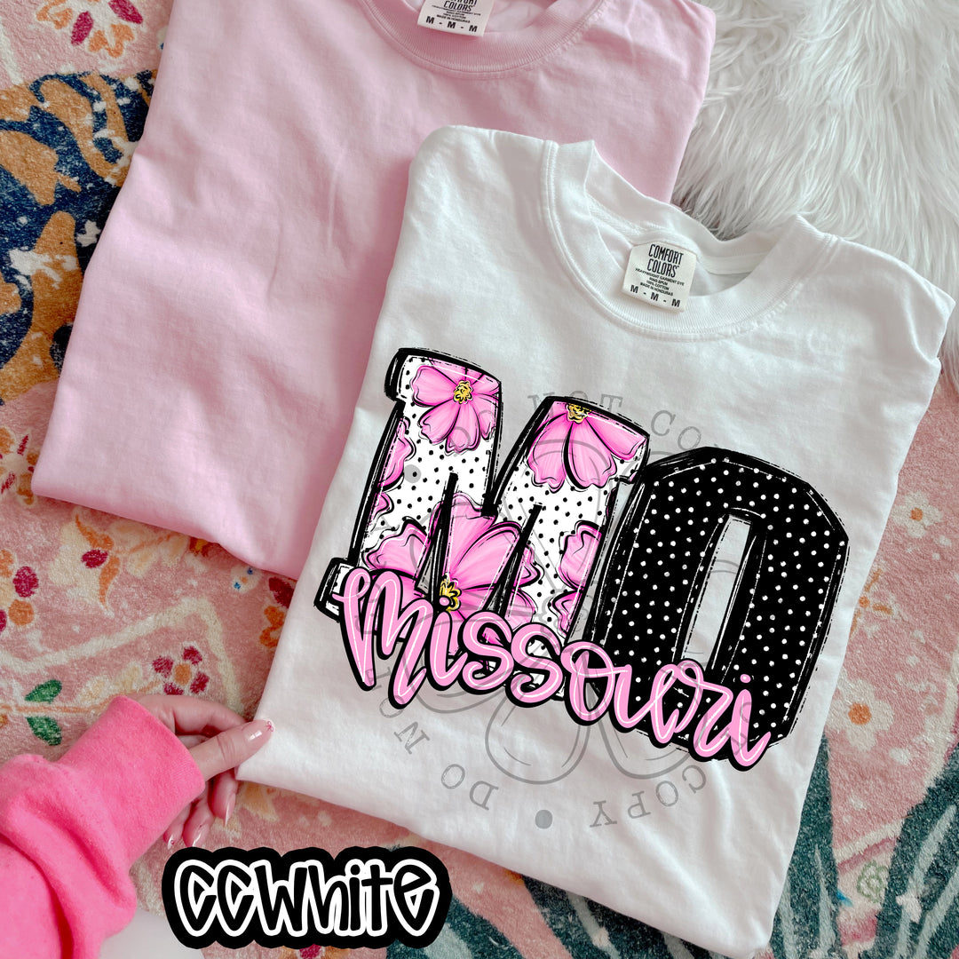 Pink Floral States DTF Print