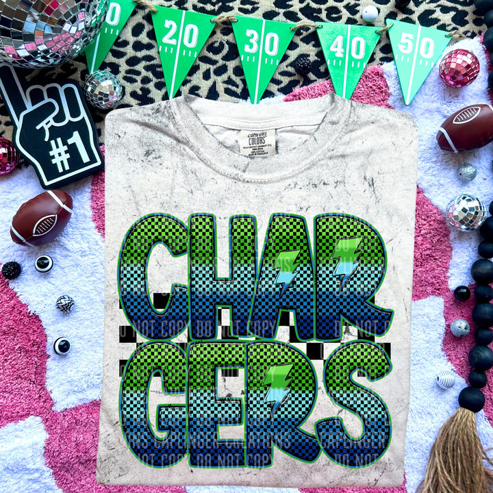 Electric Checks DTF Print