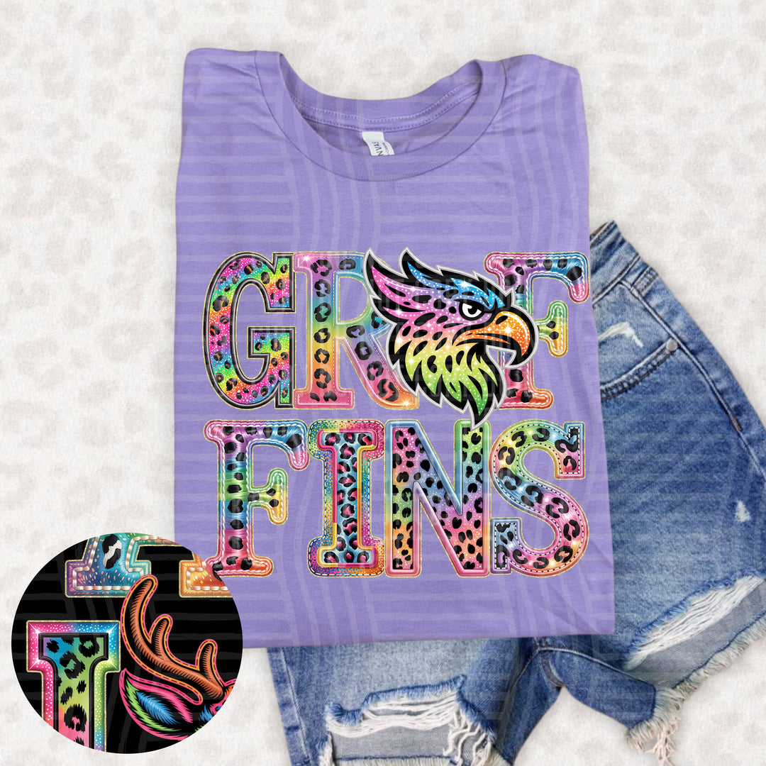 Rainbow Mascot Heads Stacked DTF Print
