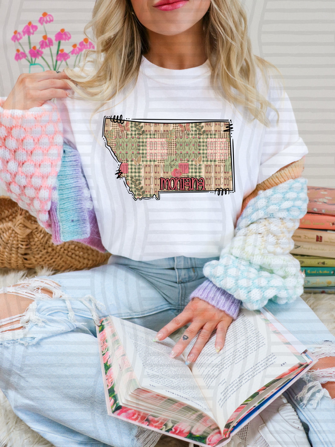 Butterfly Cottage States DTF Print