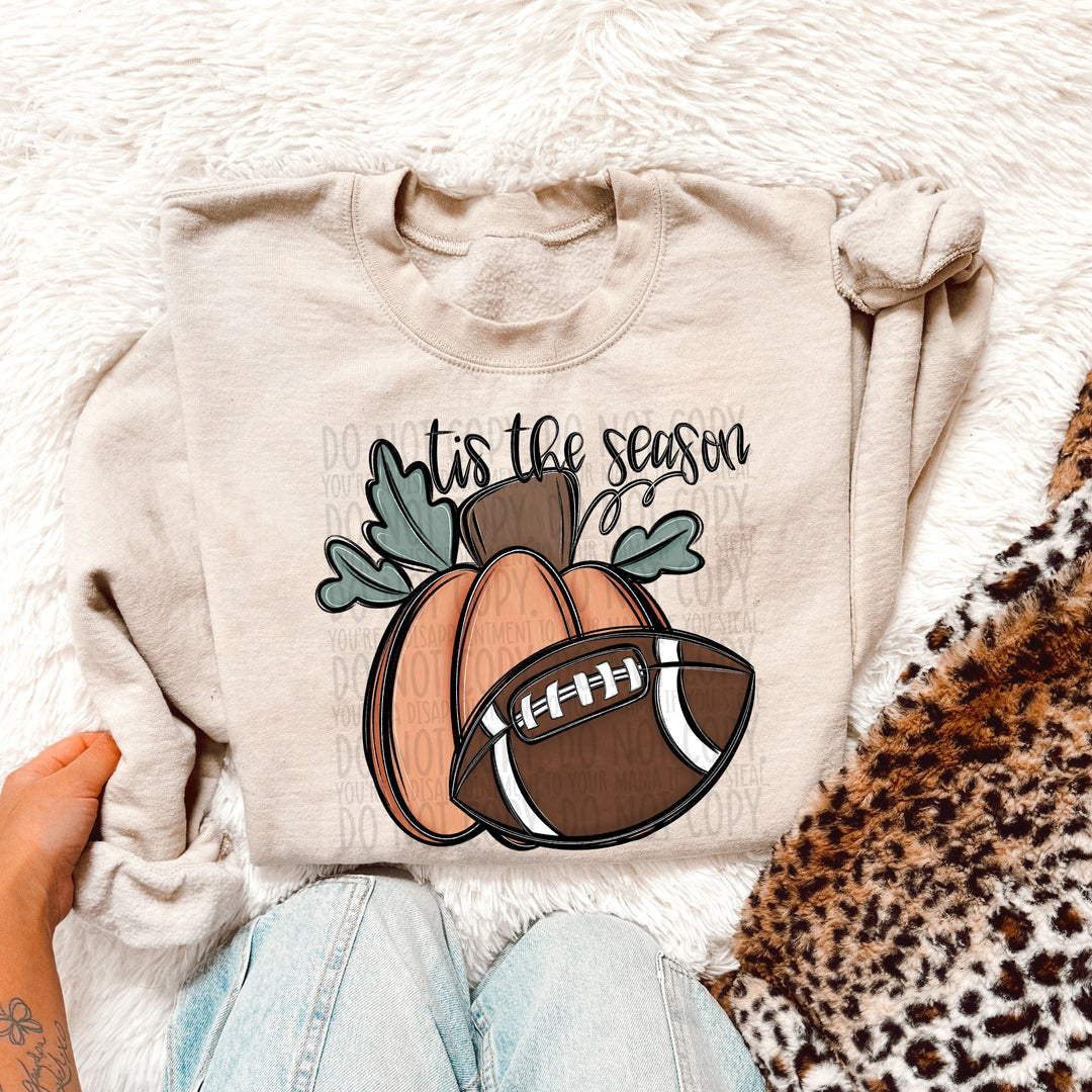 Tis The Season Football Pumpkin DTF Print