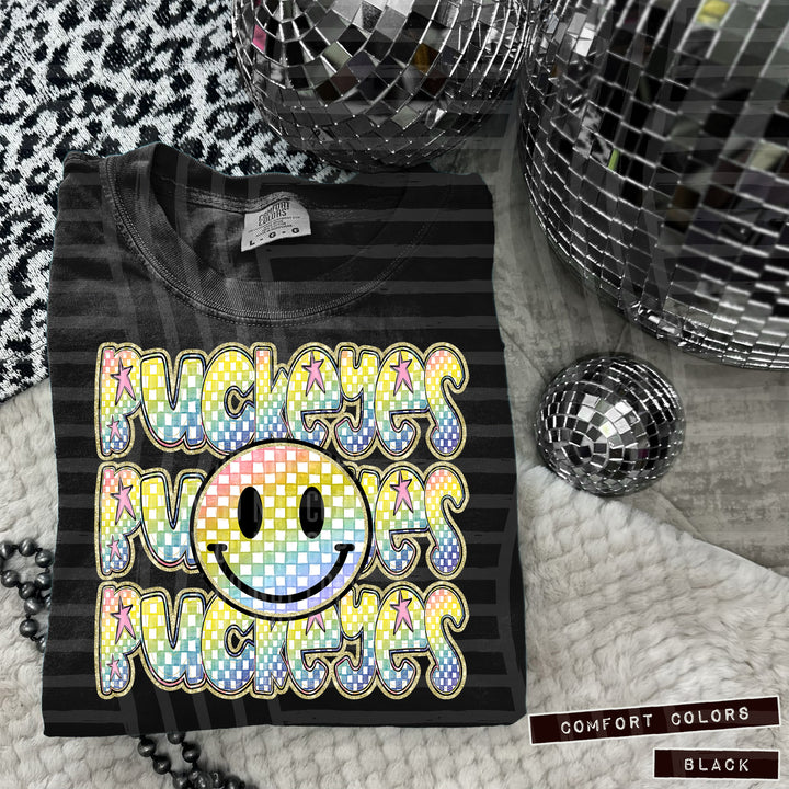 Rainbow Smiley Triple Stack DTF Print