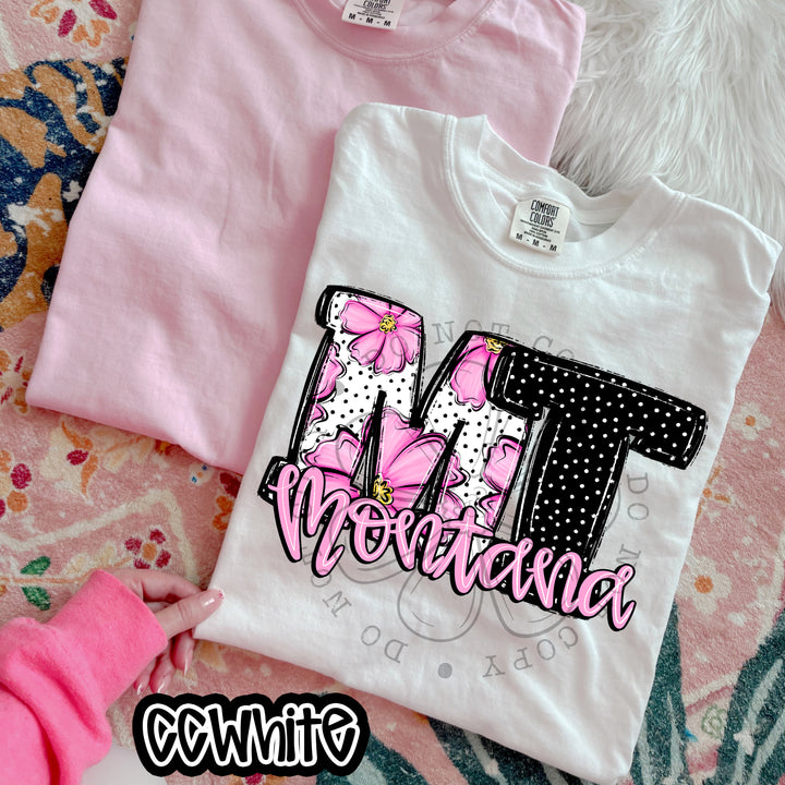 Pink Floral States DTF Print