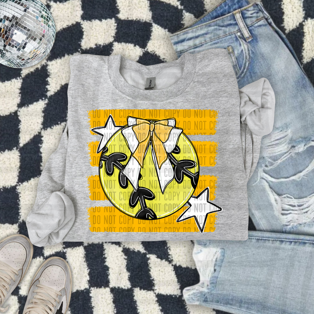 Softball Bow DTF Print