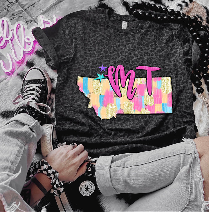 Preppy Bright Brushstroke States DTF Print