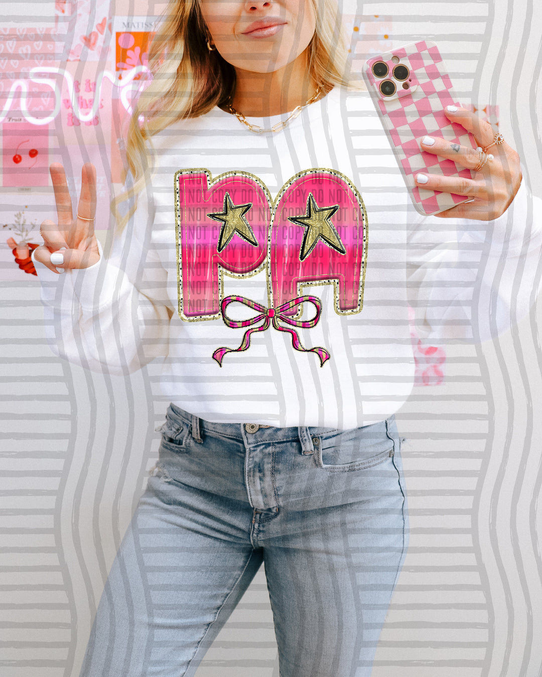 Pink Bow Occupations/Names DTF Print