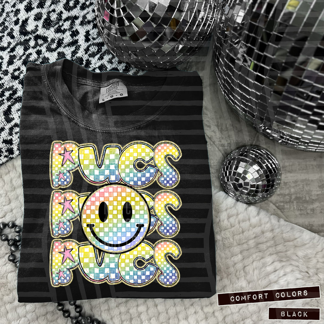 Rainbow Smiley Triple Stack DTF Print
