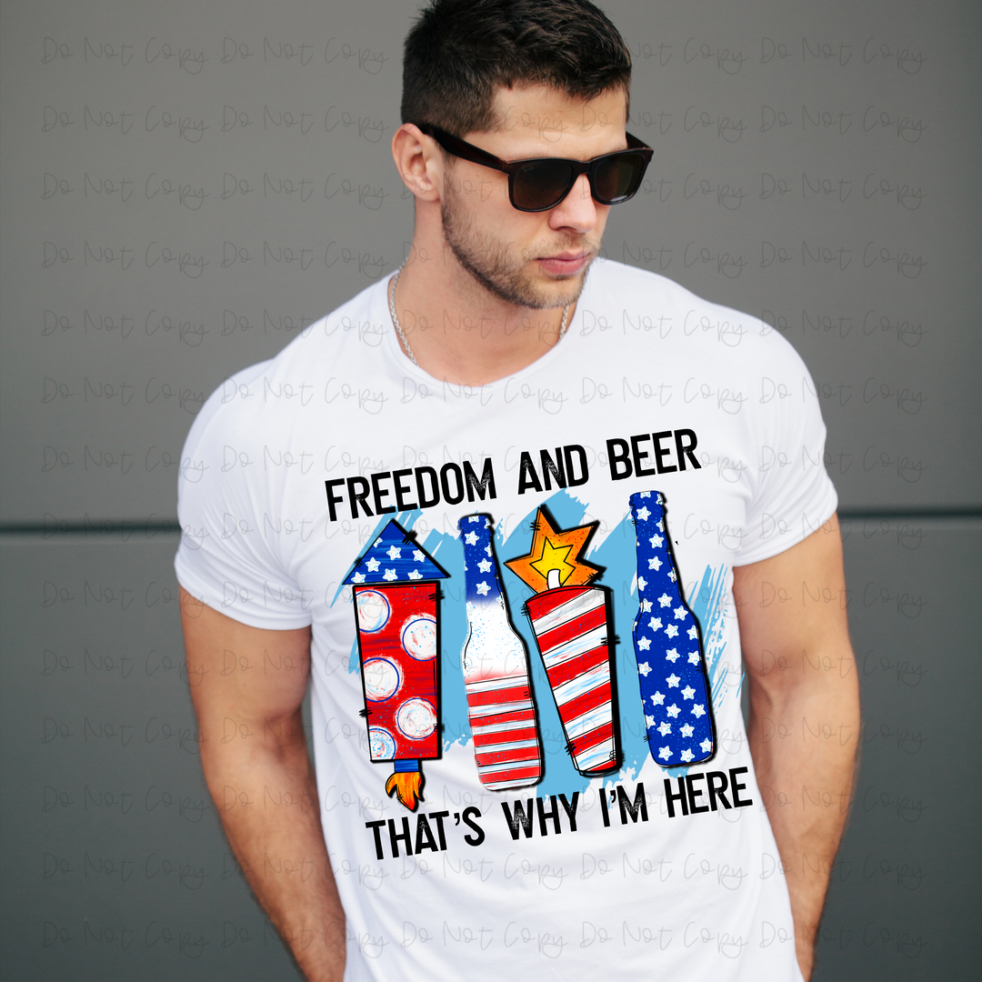 Freedom and Beer DTF Print