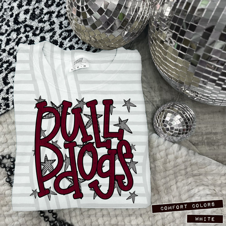 Maroon Staggered DTF Print