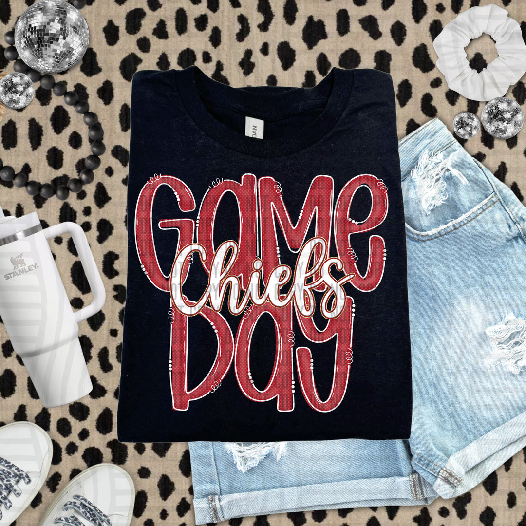 Doodle Gameday Crimson DTF Print