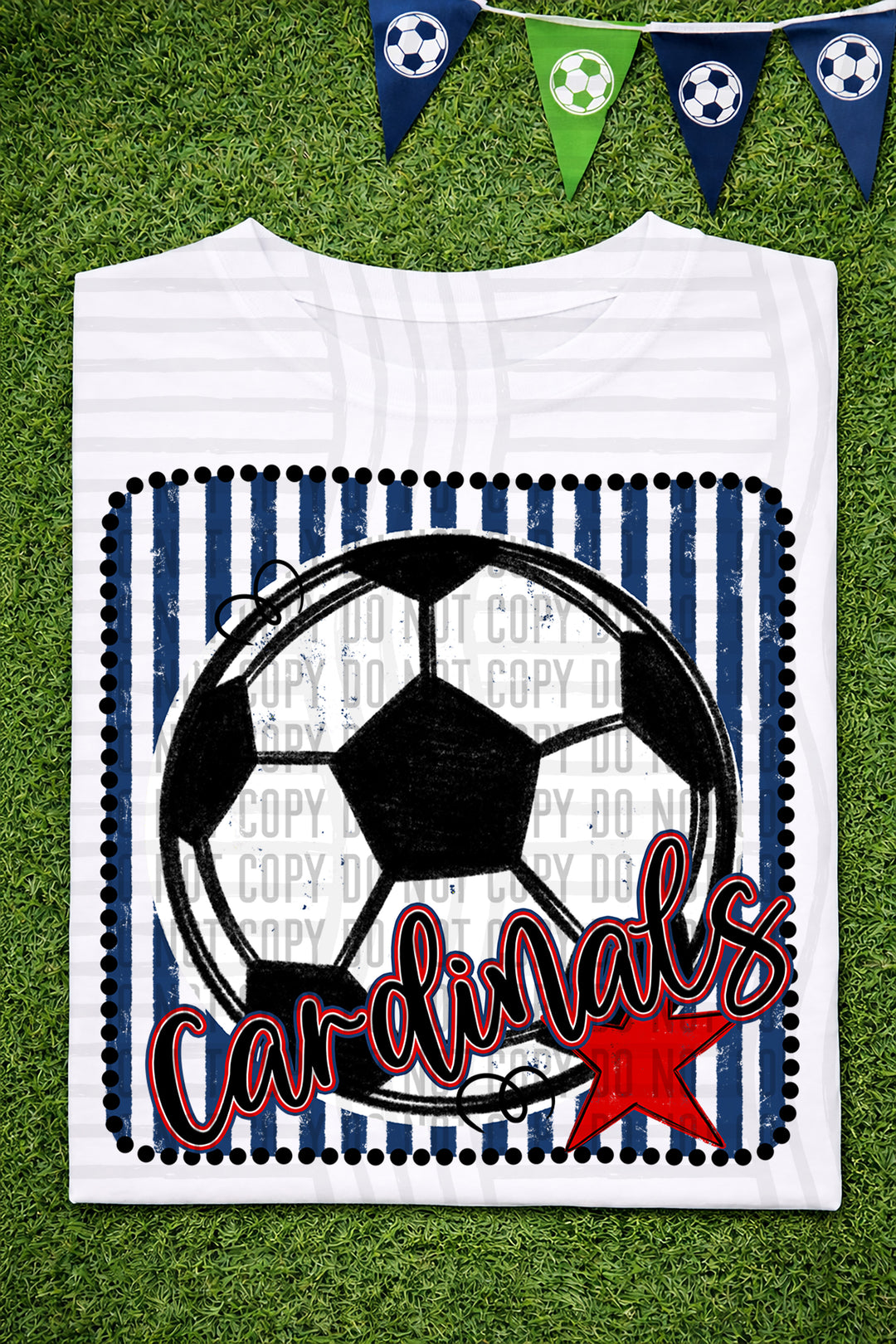 Soccer RWB Framed DTF Print