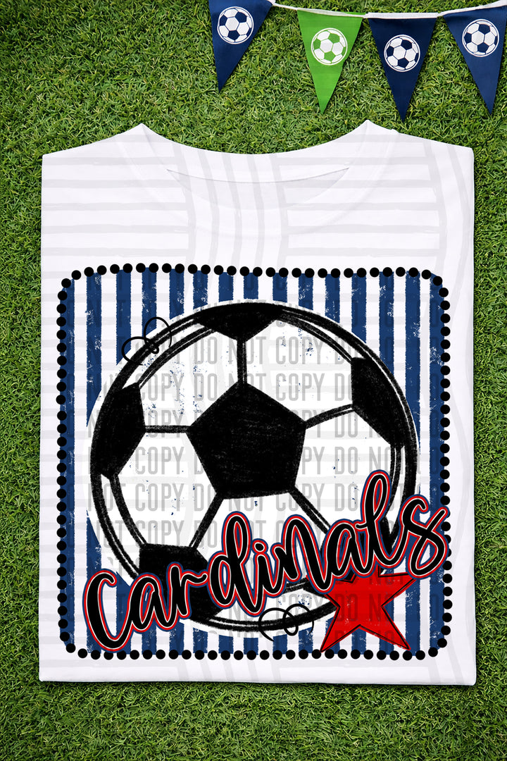 Soccer RWB Framed DTF Print