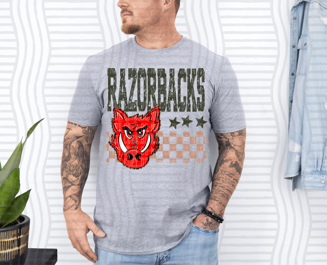 Camo Mascot Heads DTF Print