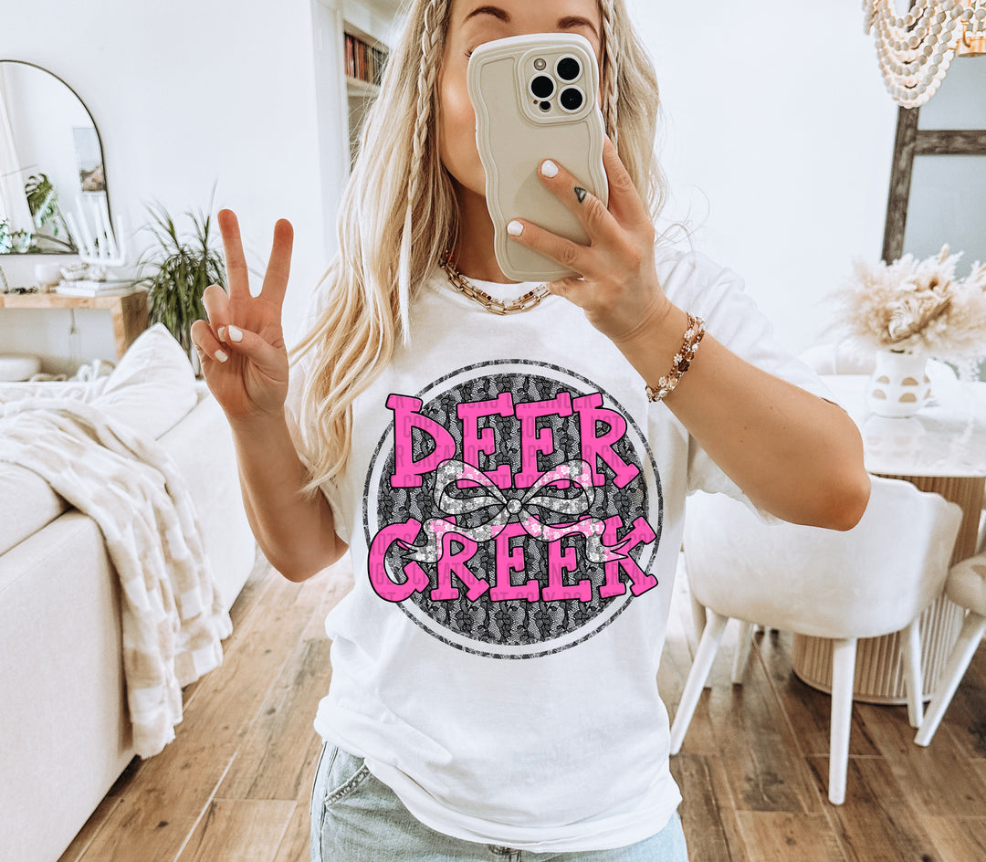 Hot Pink Lace DTF Print