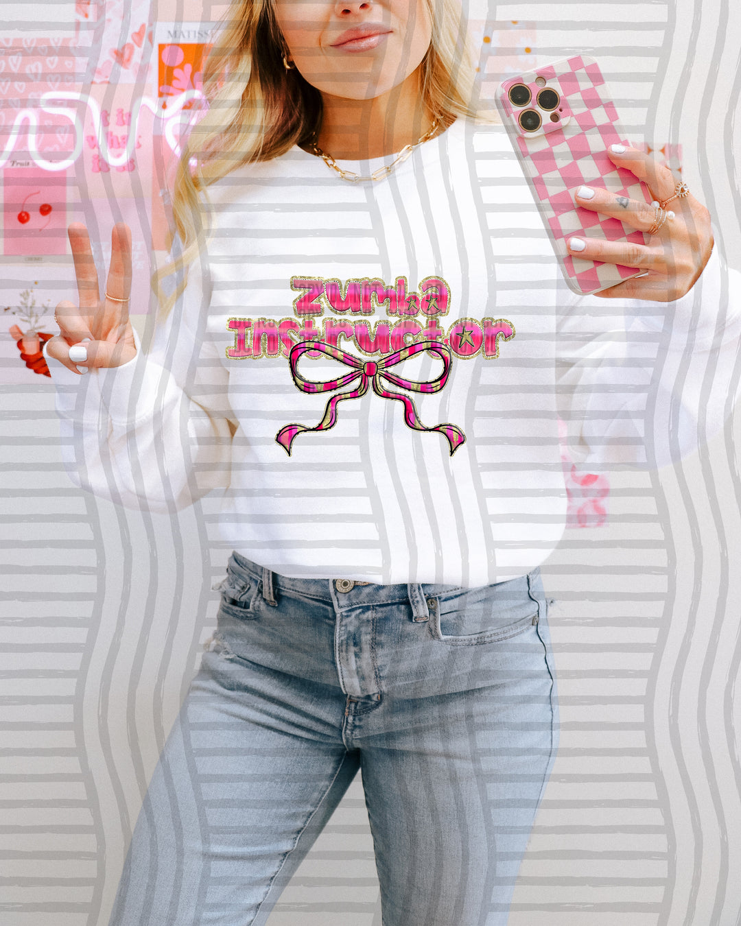 Pink Bow Occupations/Names DTF Print