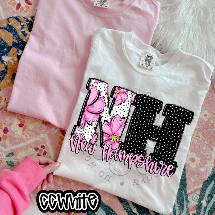 Pink Floral States DTF Print