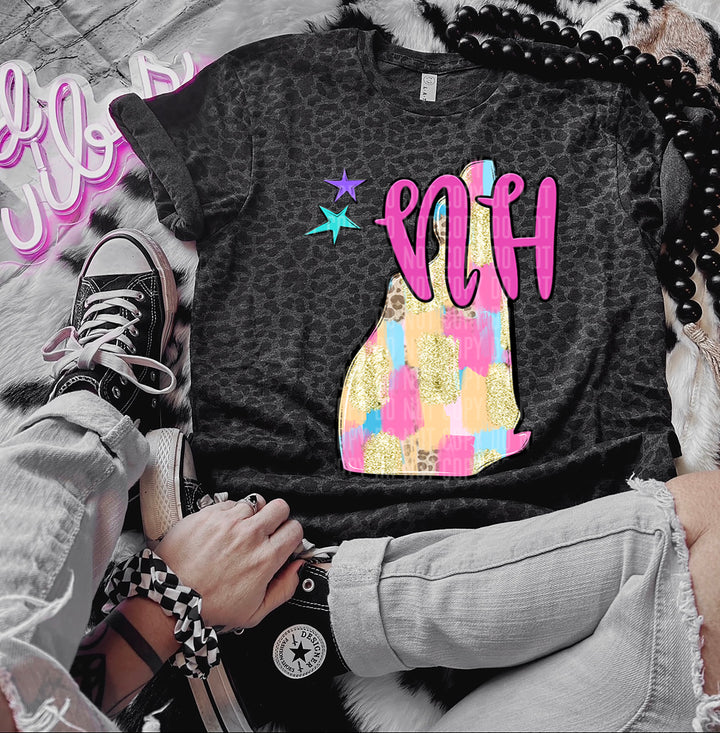 Preppy Bright Brushstroke States DTF Print