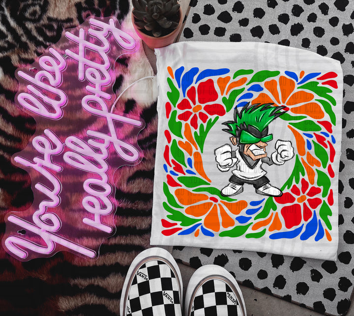 Retro Floral Mascot Heads DTF Print