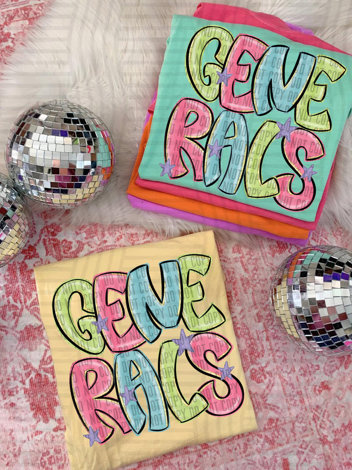 Glittery & Preppy Mascots DTF Print