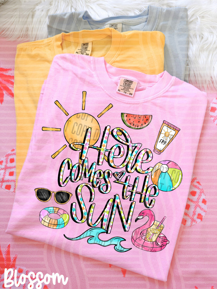 Here Comes The Sun Checker DTF Print