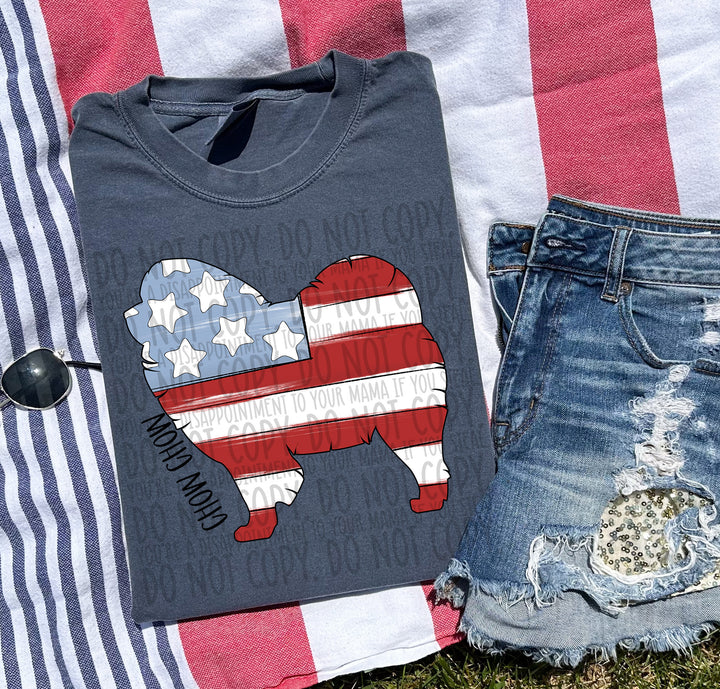 Patriotic Dog Designs Black Text DTF Print