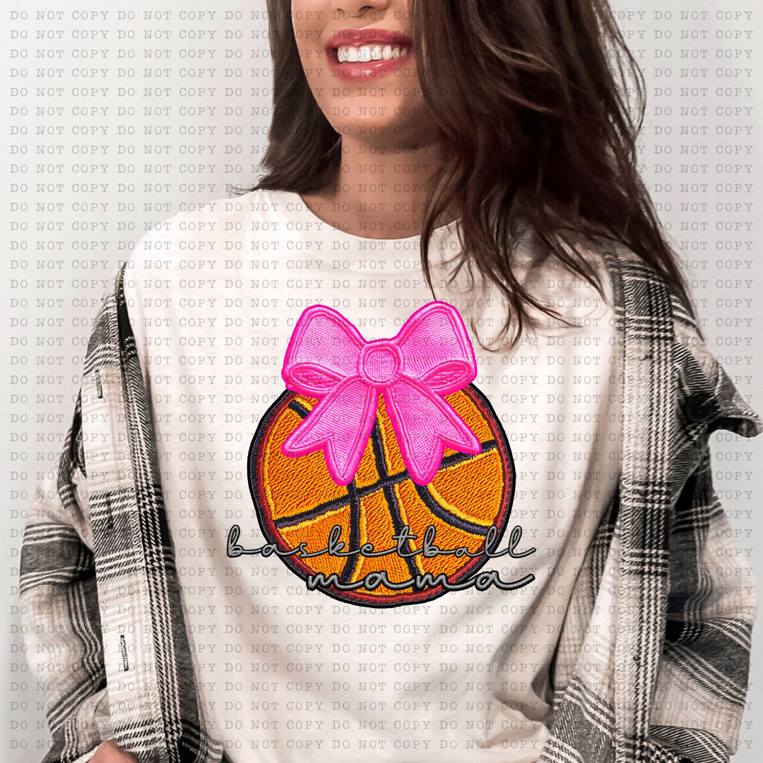 Basketball Mama Coquette Faux Patch DTF Print