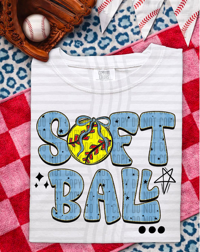 Softball Retro DTF Print