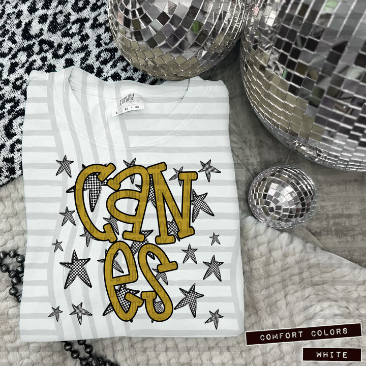 Gold Staggered DTF Print