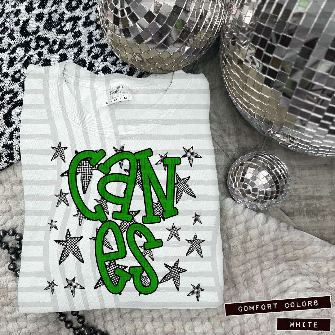 Green Staggered DTF Print