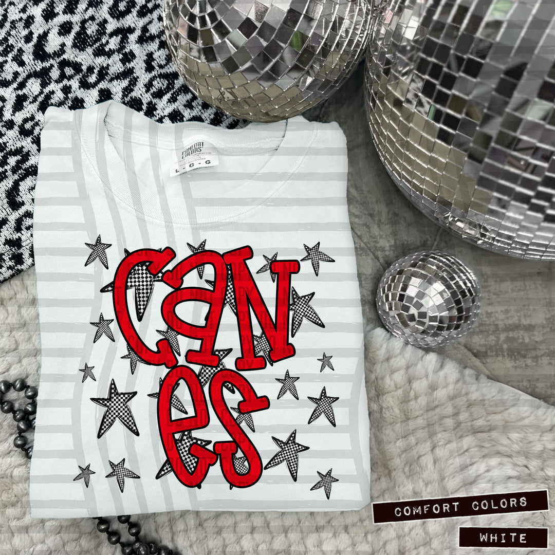 Red Staggered DTF Print