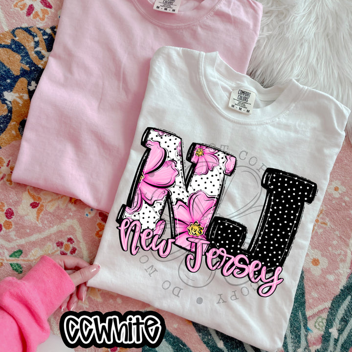 Pink Floral States DTF Print