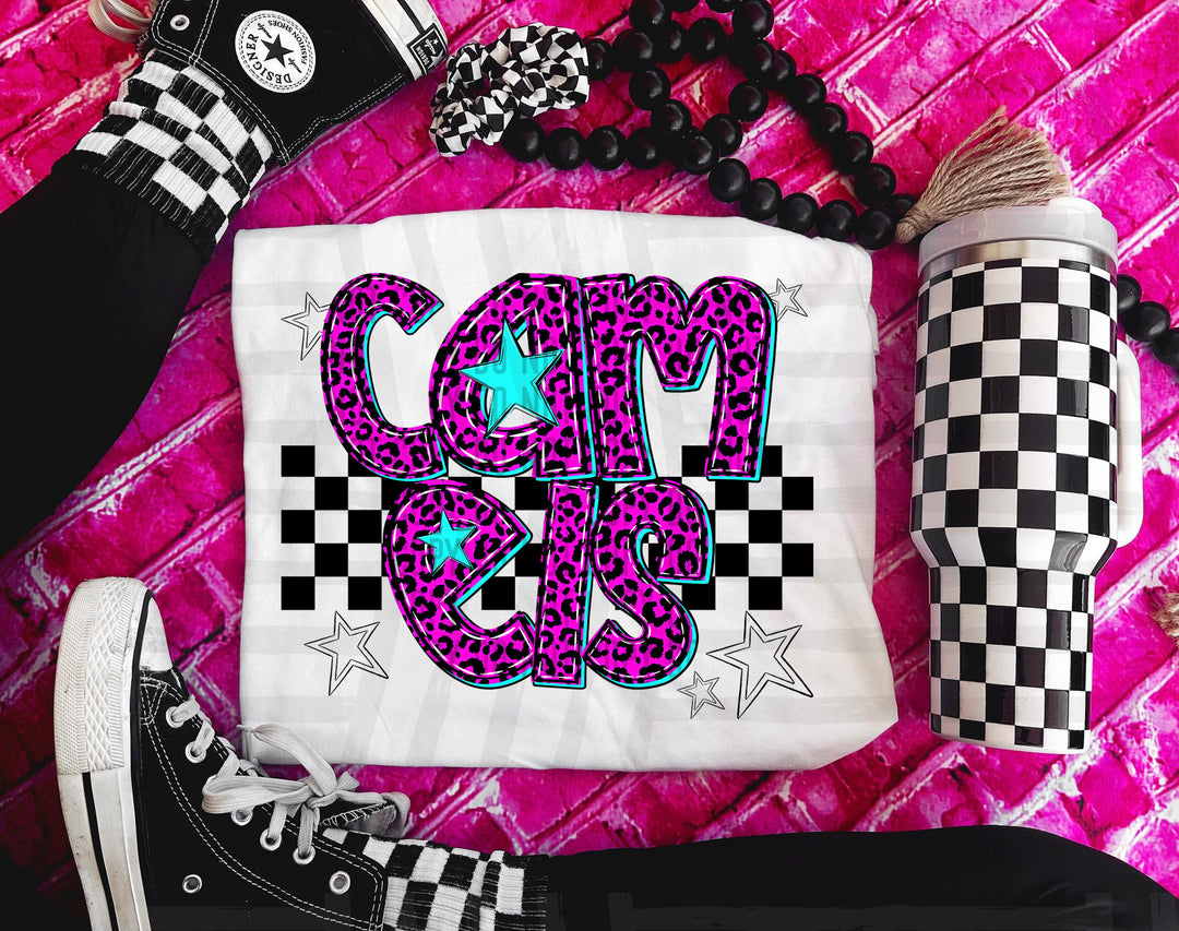 Pink Neon Leopard DTF Print