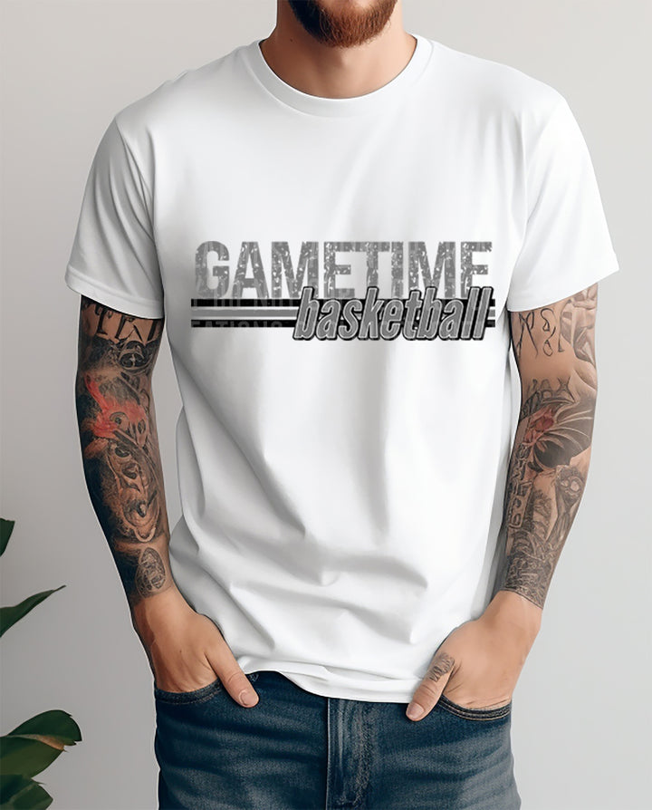 Grey Vintage Basketball DTF Print