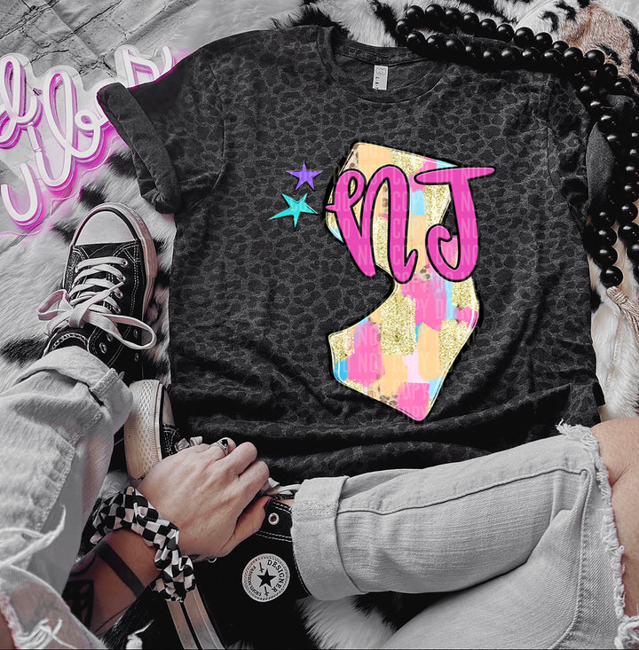 Preppy Bright Brushstroke States DTF Print